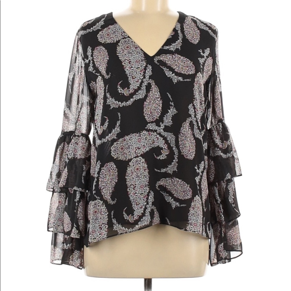 Bailey 44 Tiered Bell Sleeve Paisley Blouse